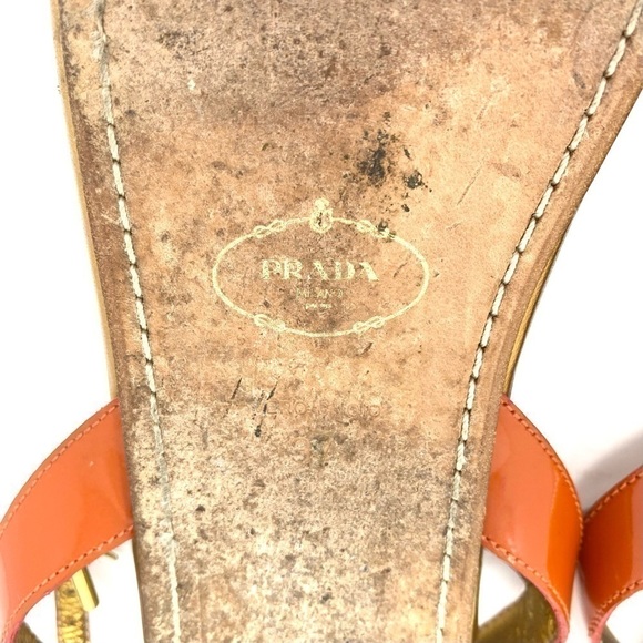 PRADA EMBELLISHED SANDALS THONG FLAT RHINESTONES DETAILS 37 or 7 - Picture 9 of 11